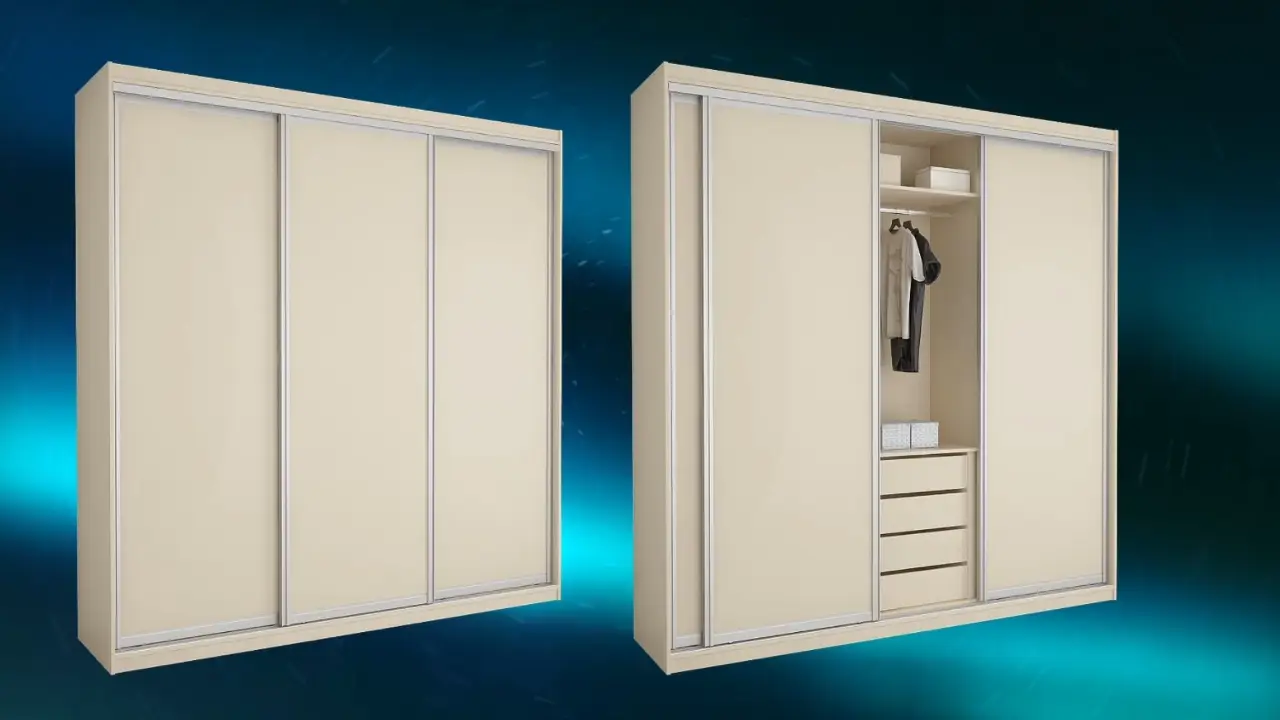 Ukážka 3D online plánovača pre návrh vstavanej skrine na mieru.